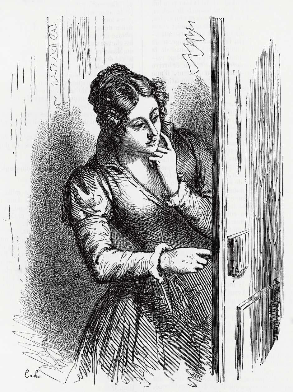 Ilustração para Ascensão e Queda de Cesar Birotteau, romance de Honore de Balzac (1799-1850) da coleção multi-volumes intitulada Human Comedy, gravura de Laisne de Laisne Laisne