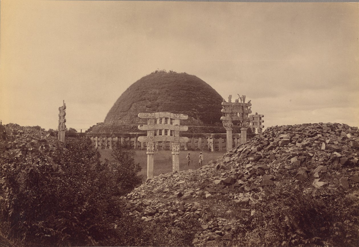 Vista geral de Sanchi Tope, distrito de Bhopal de Lala Deen Dayal