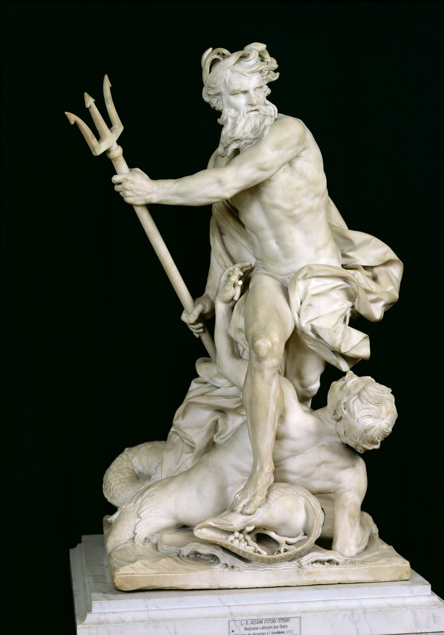 Netuno Acalmando as Ondas, 1757 (mármore) de Lambert Sigisbert Adam
