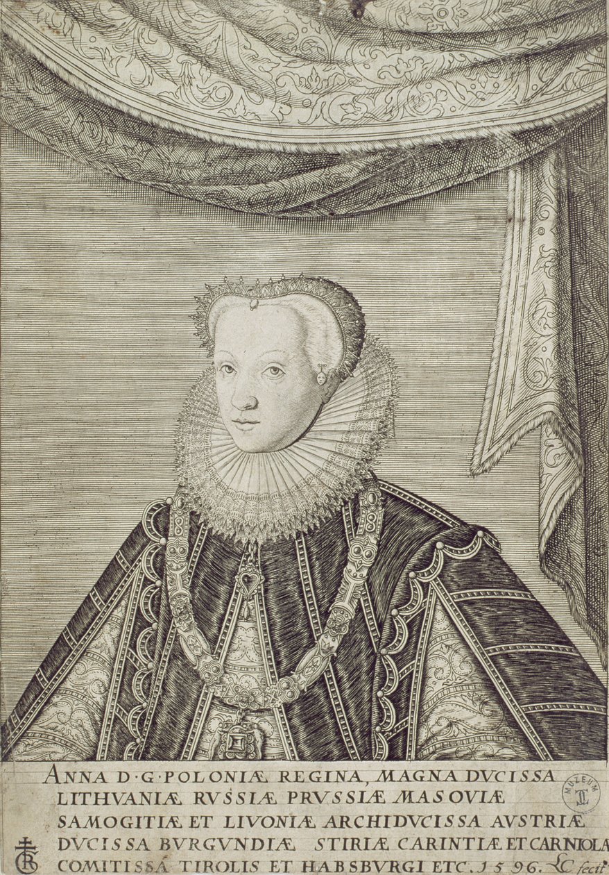 Anna Habsburg (1573-98) Rainha da Polônia, 1596 de Lambert Cornelis