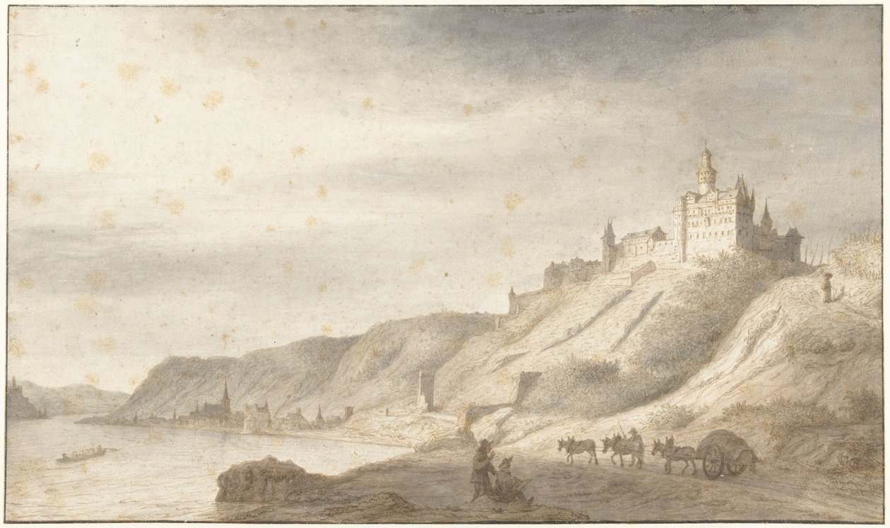Castelo de Rheinfels perto de St Goar, no Reno de Lambert Doomer