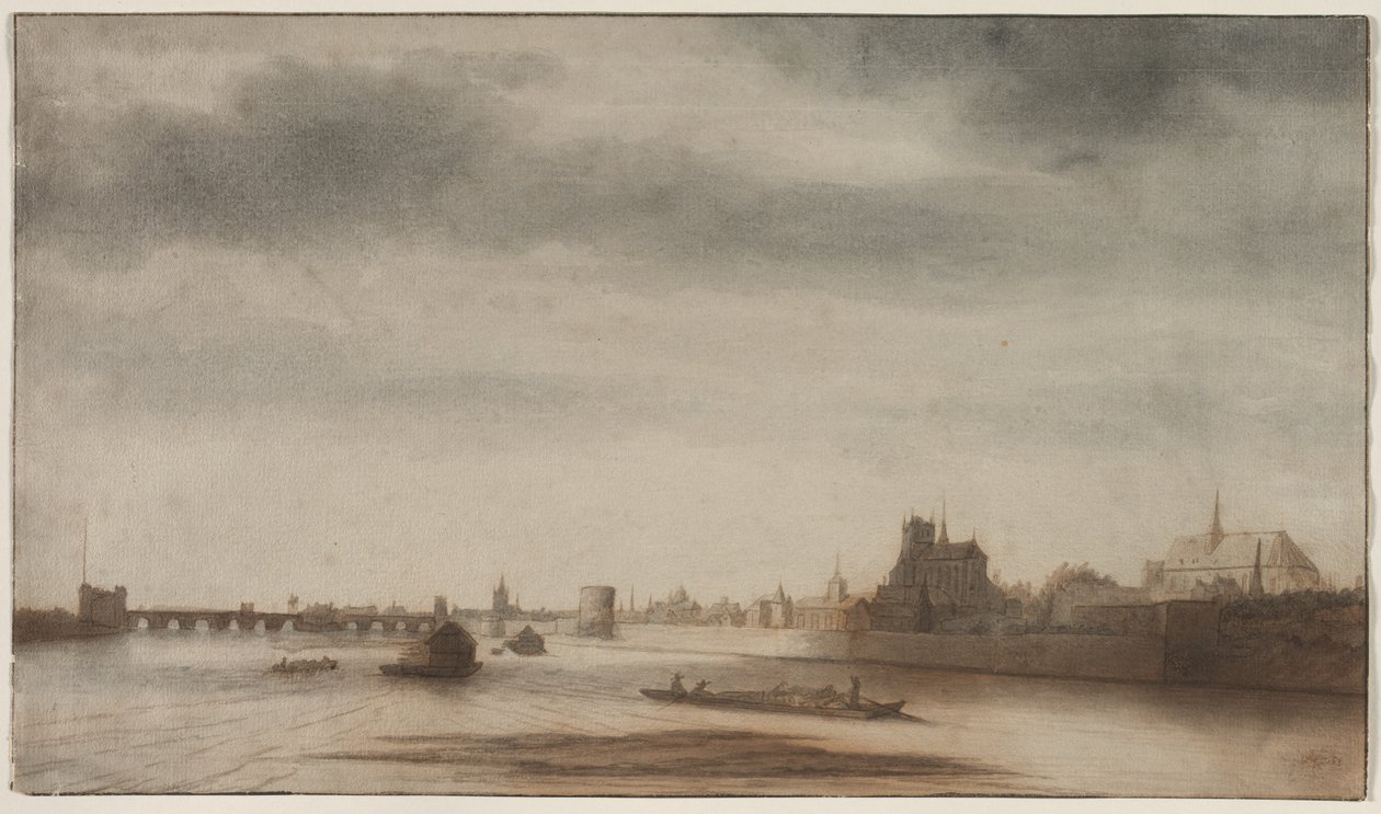 Vista de Orléans do Loire, c. 1670 de Lambert Doomer