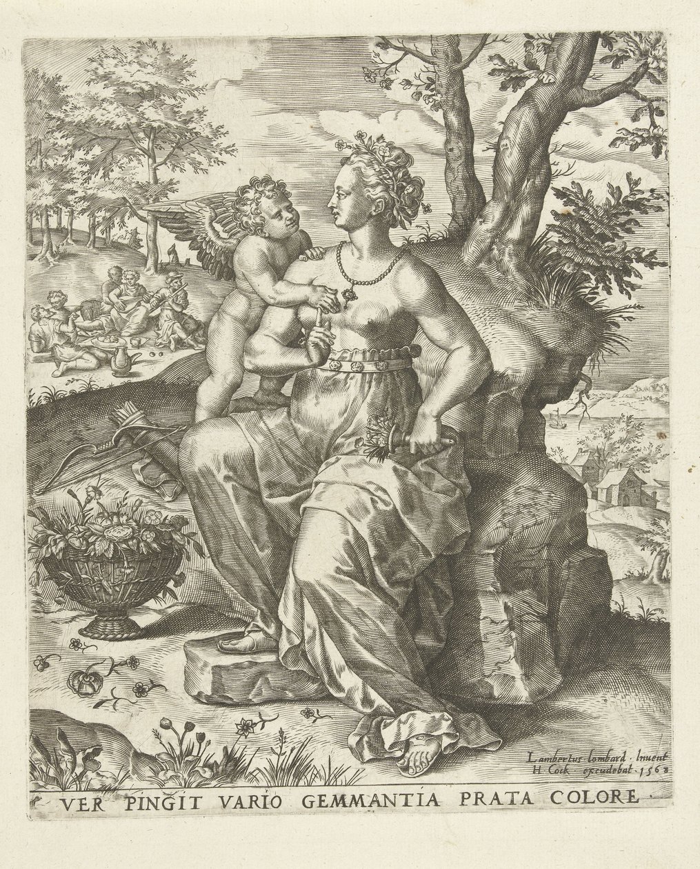Primavera: Vênus e Cupido As Quatro Estações (título da série) de Lambert Lombard