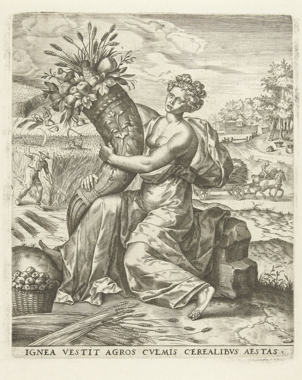 Verão: Ceres com um corno de abundância
As quatro estações (título da série) de Lambert Lombard