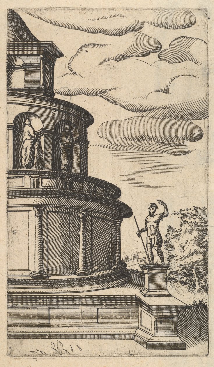 Vista parcial de um edifício [Sepulchrum Adriani] da série 