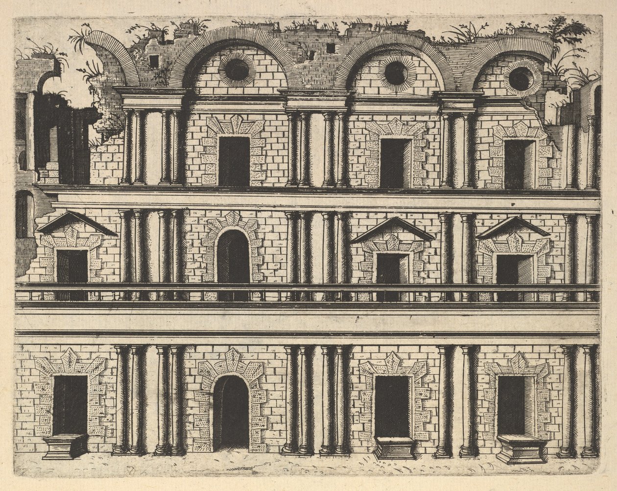 Ruin of a Palace Facade [Palatium M. Agrippa] da série 