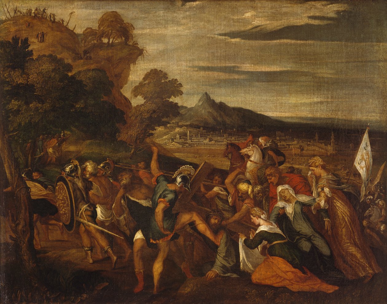 Estrada para o Calvário por Lambert Sustris (ca. 1515-após 1560) de Lambert Sustris