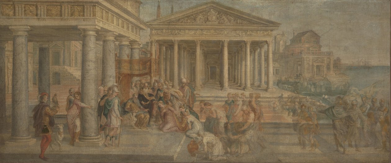 A rainha de Sabá antes do rei Salomão, ca 1545 de Lambert Sustris