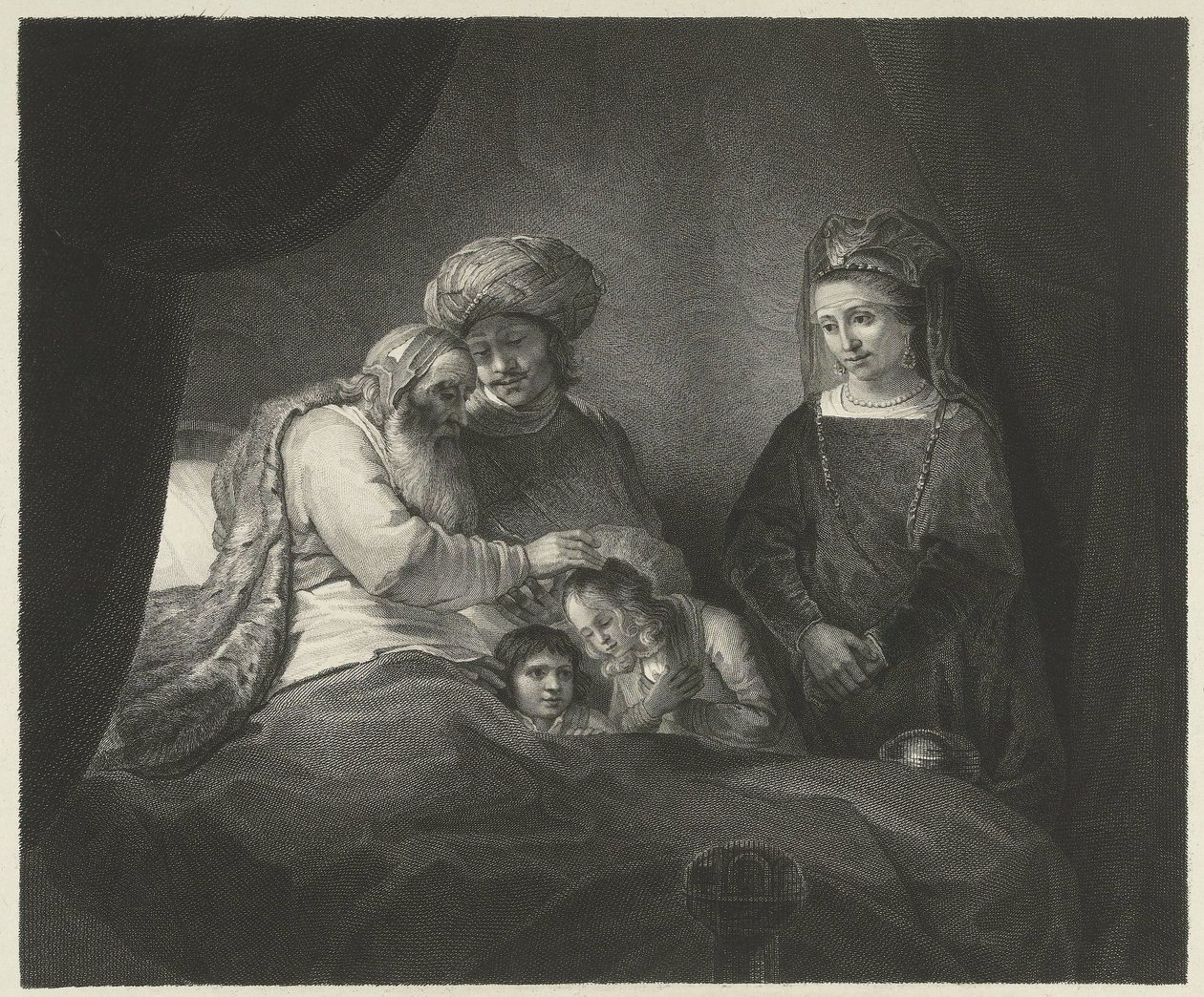 Jacob abençoa Ephraim e Manasseh de Lambertus Antonius Claessens