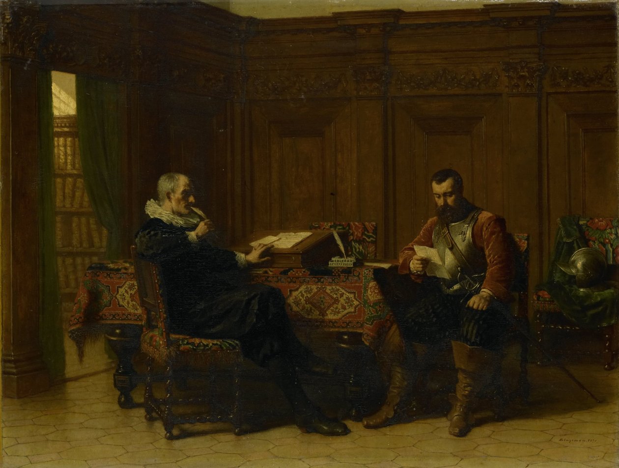 Dois Homens num Interior do Século XVII, Chamado "Uma Conferência de Lambertus Lingeman