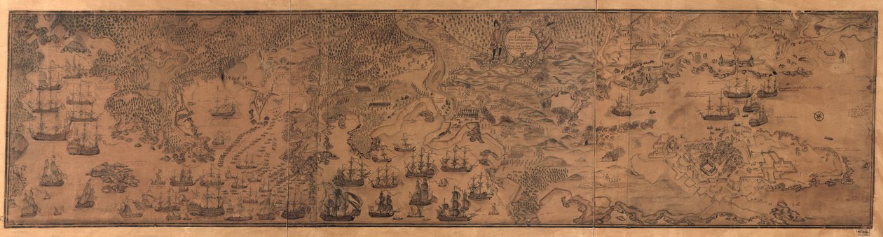 Mapa de Cape Breton, disse Louisbovrg com esses arredores orou de Lamiralle Bockoune
