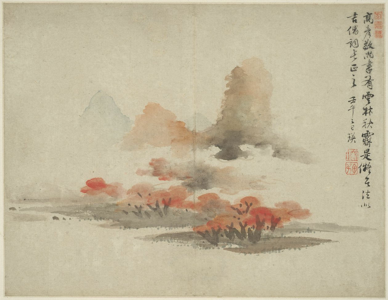 Paisagem no estilo dos antigos mestres: depois de Gao Kegong (1248-1310) de Lan Ying
