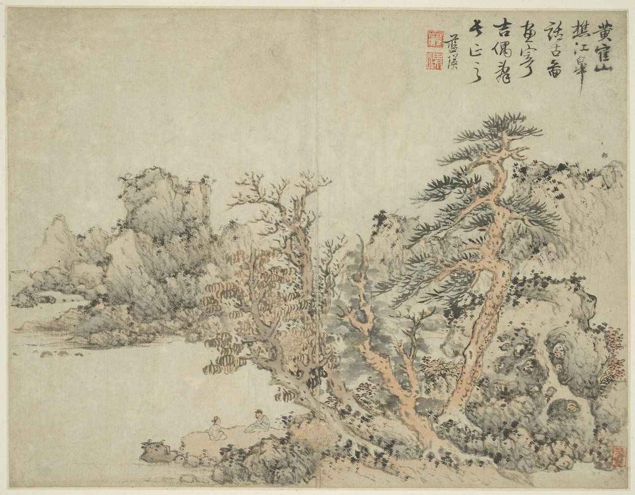 Paisagem no estilo dos antigos mestres: depois de Wang Meng (c. 1308-1385) de Lan Ying