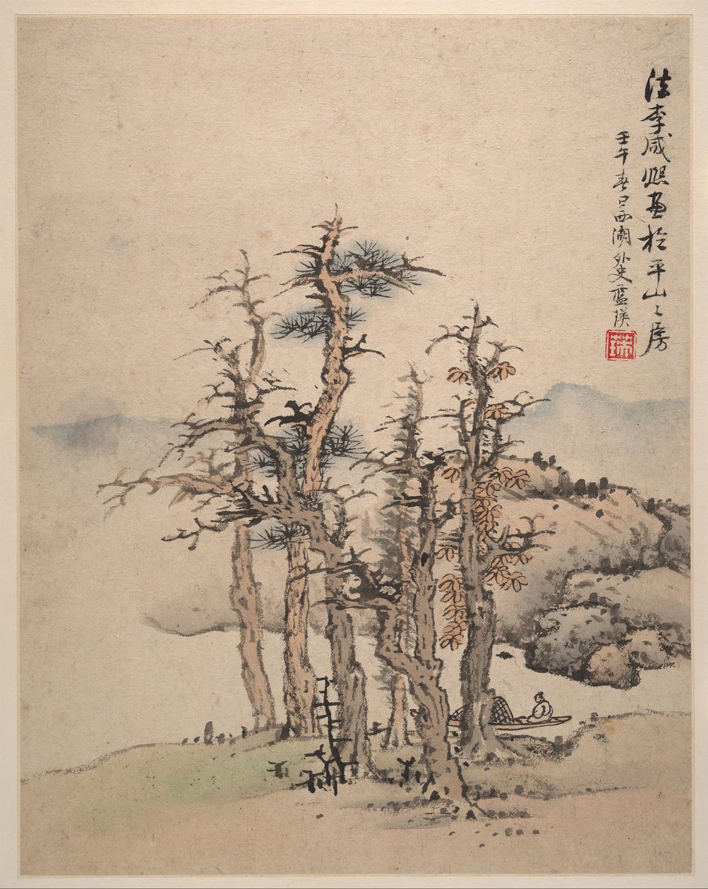 Paisagens depois dos mestres Song e Yuan, 1642. de Lan Ying