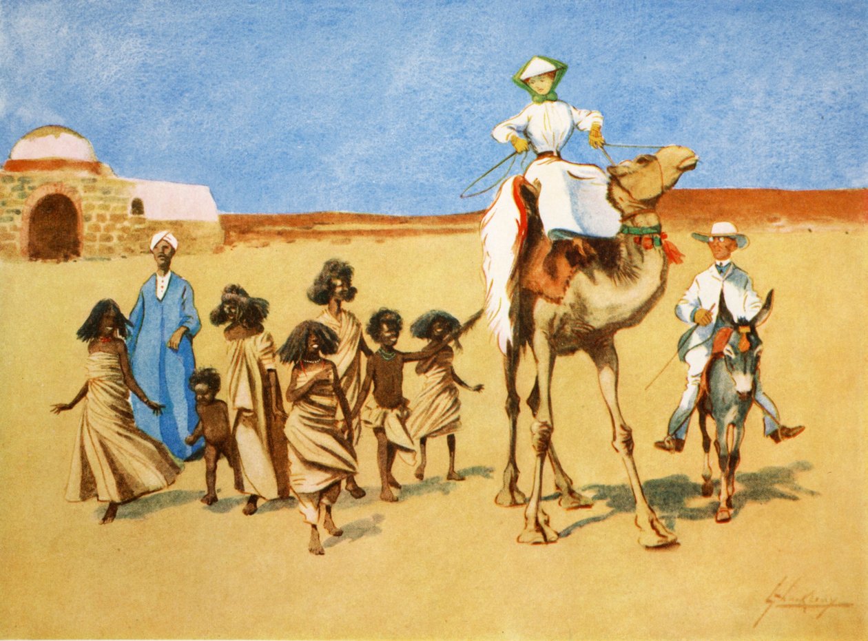 Gollywogs do deserto, do "lado da luz do Egito", 1908 de Lance Thackeray