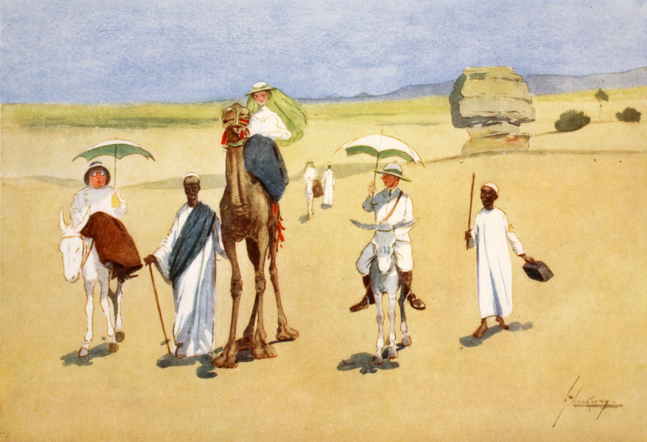 Em volta das pirâmides, do "lado da luz do Egito", 1908 de Lance Thackeray