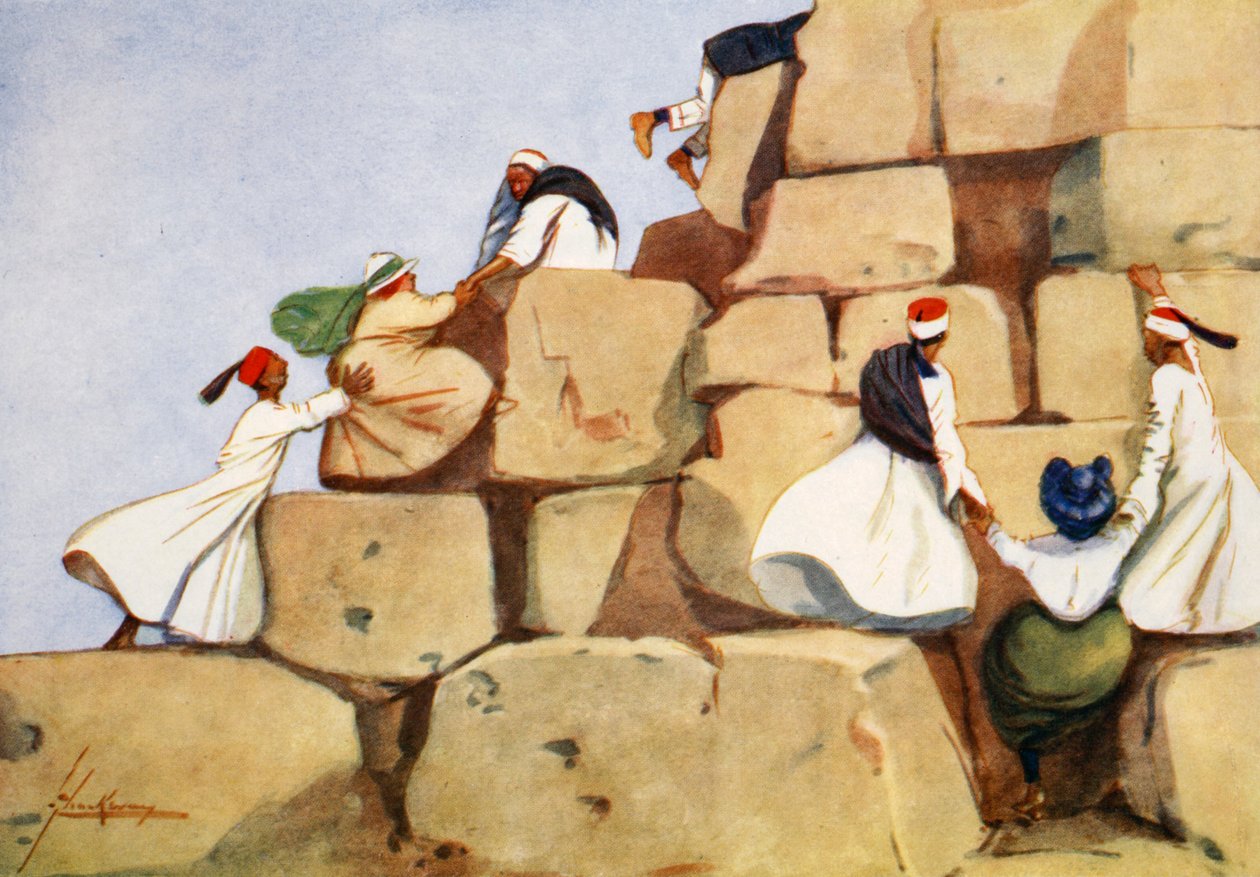 Os escaladores, do "lado da luz do Egito", 1908 de Lance Thackeray