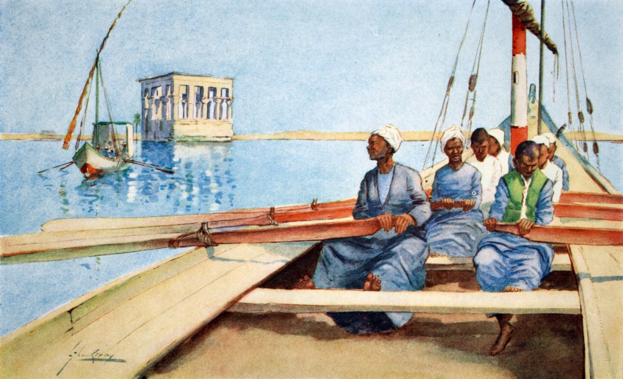 Para Philae em um Felucca, de &39;The Light Side of Egypt&39;, 1908 de Lance Thackeray