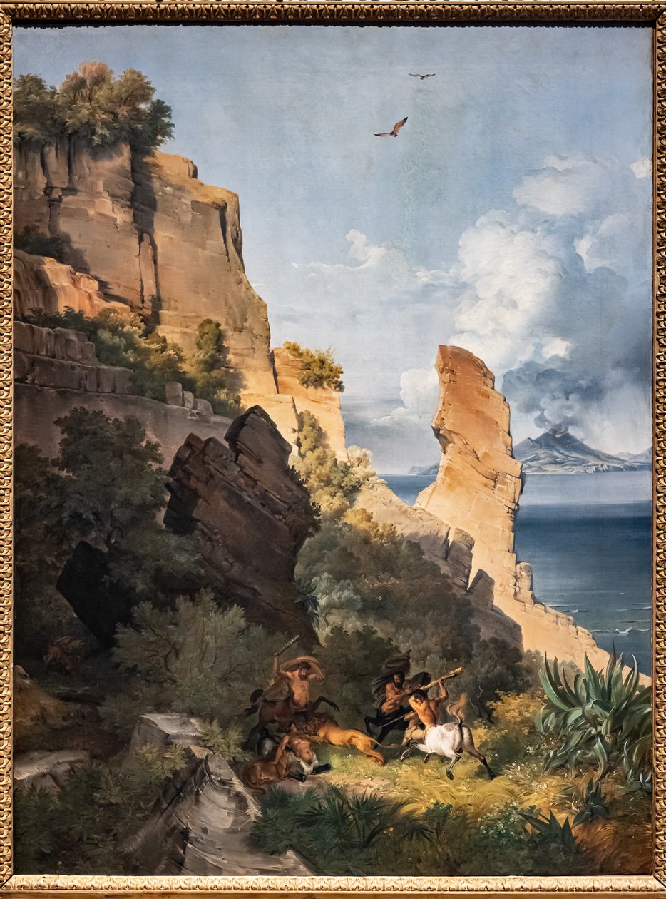 Paisagem com caça aos centauros de Lancelot Théodore Turpin de Crissé de Crissé