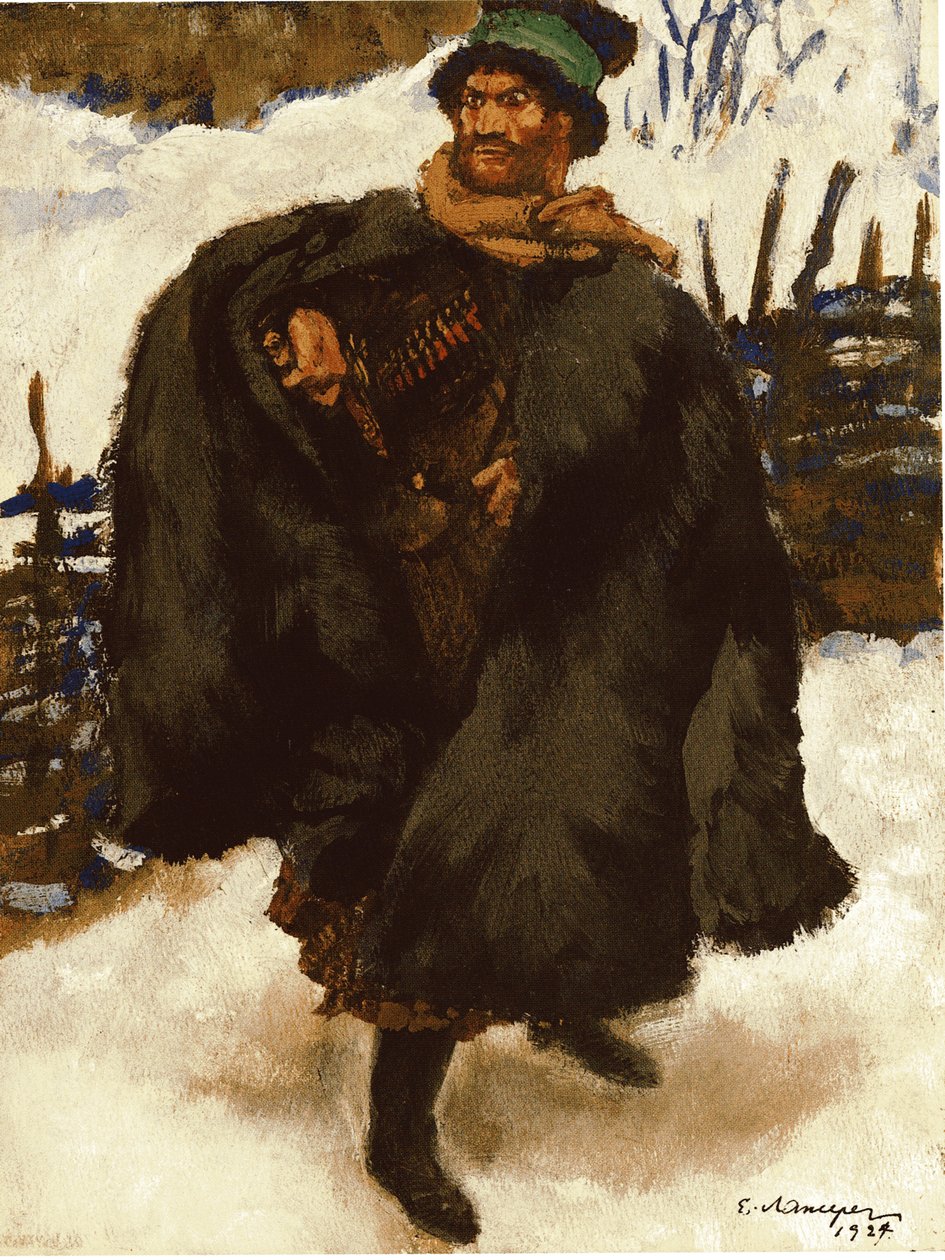 Ilustração do romance Hadji Murad de Leo Tolstoy, 1924 de Lanceray