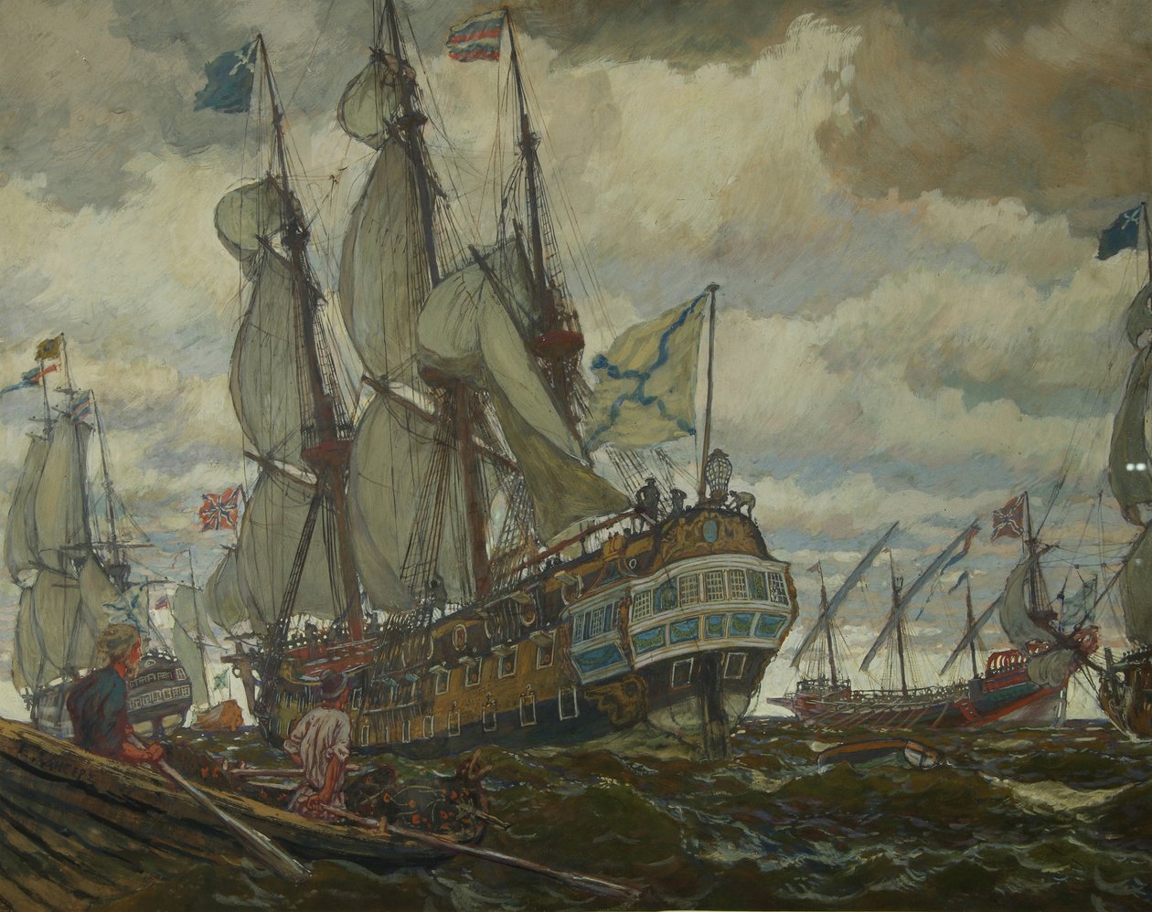 A frota de Pedro I, 1909 de Lanceray