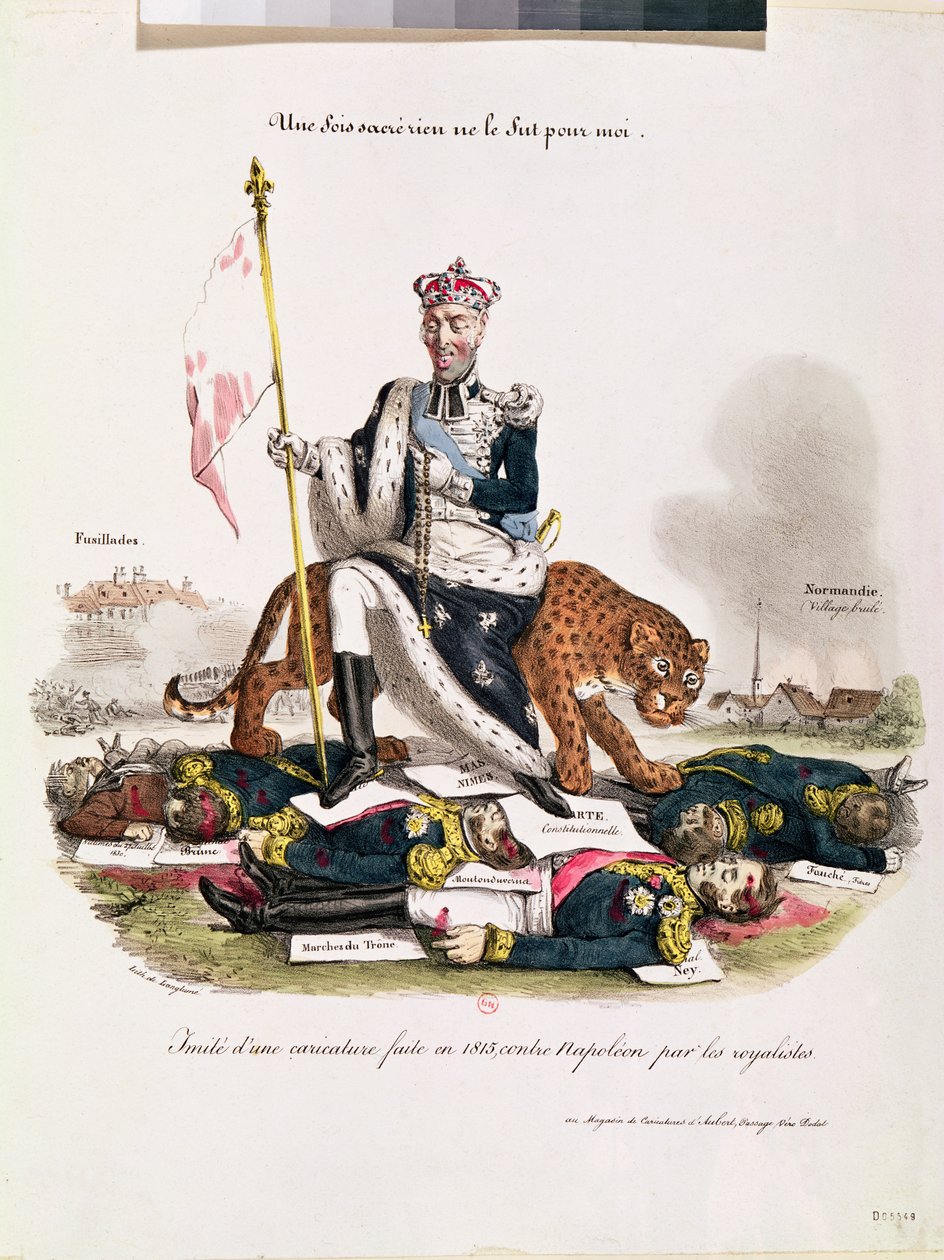 &39;Uma vez que nada era sagrado para mim&39;, caricatura do rei Charles X, 1830 de Langlume
