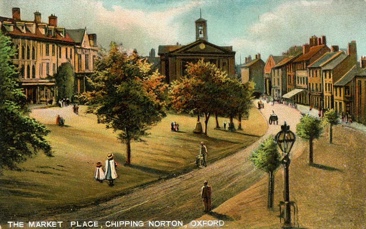 Market Place, Chipping Norton, Oxfordshire, final do século XIX ou início do século XX. de Langsdorff and Co
