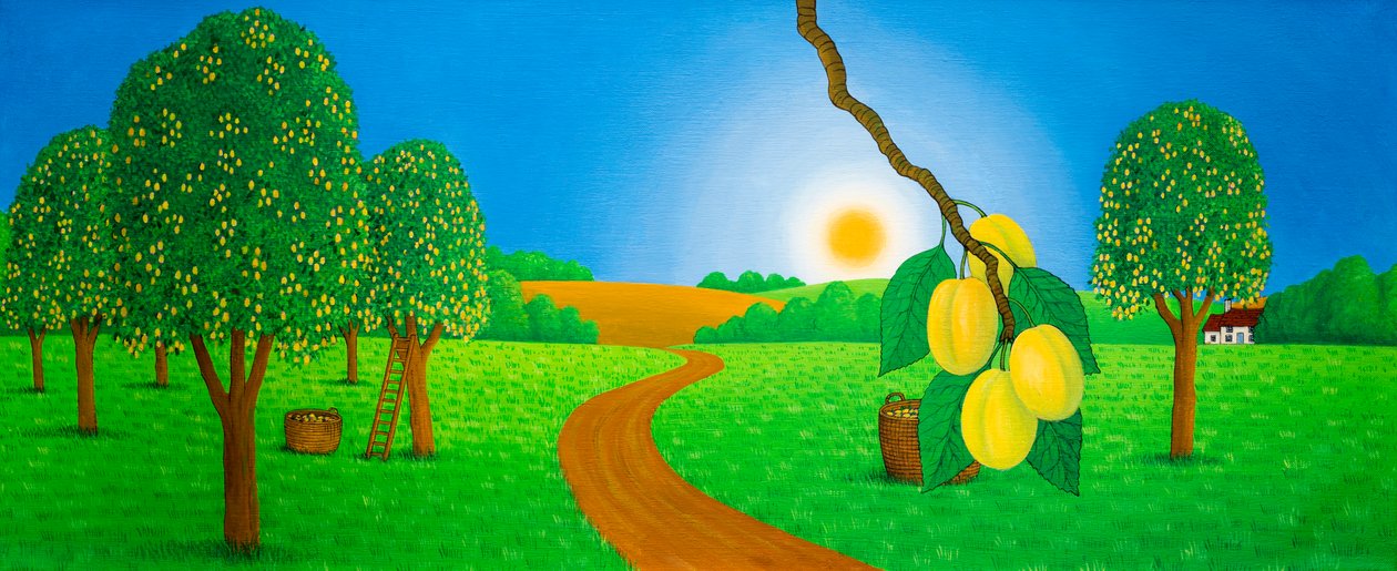 Hereford Golden Plums, 1991 (acrílico) de Larry Smart