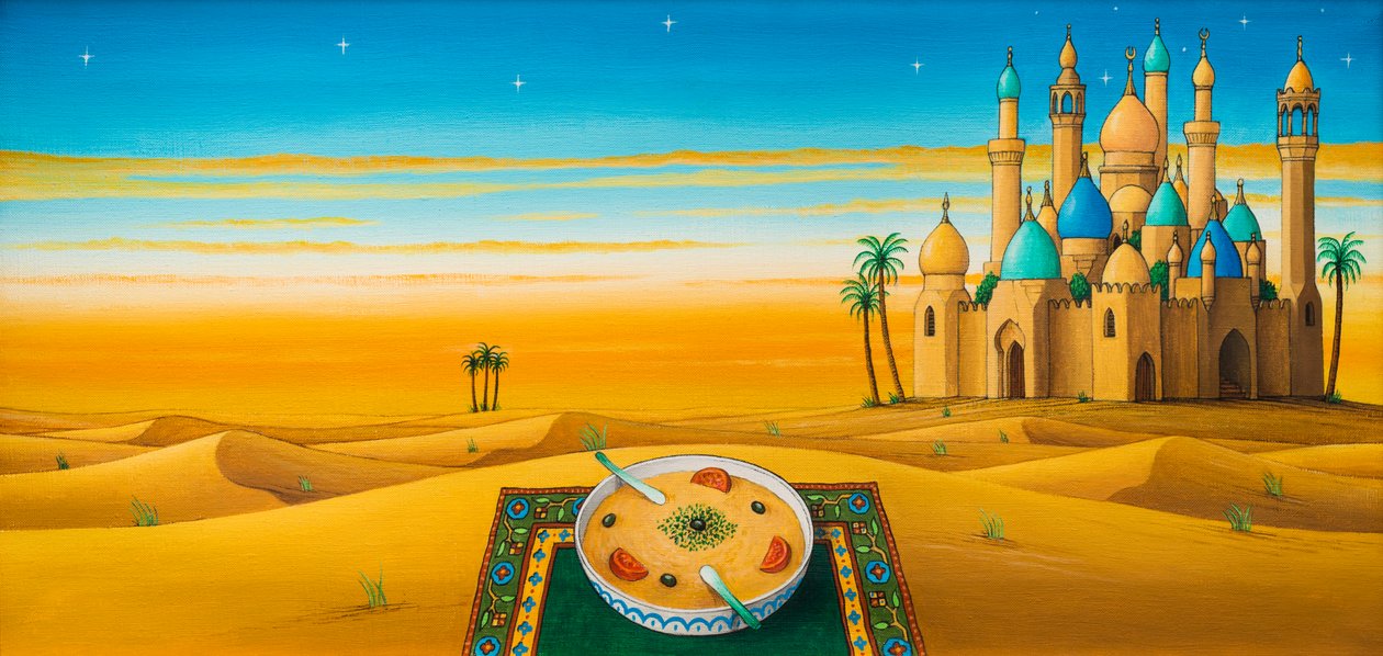 Hummus nas areias, 1992 (acrílico) de Larry Smart