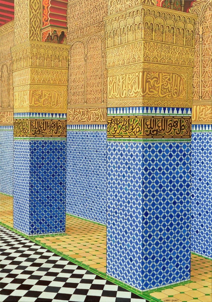 Escola Corânica, Fez, 1998 (acrílico sobre linho) de Larry Smart