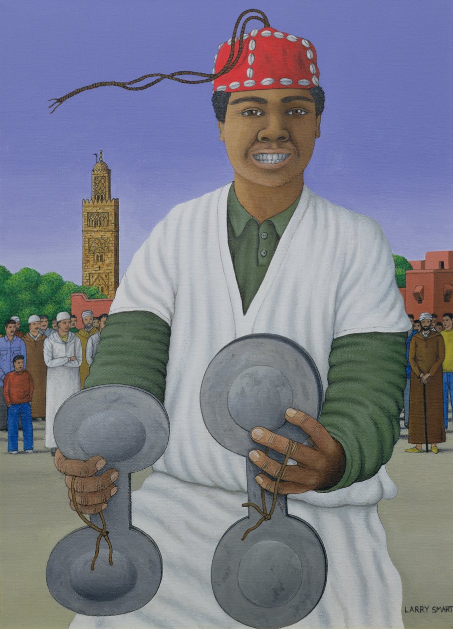 Perseguido por Gnawa, 1990 (acrílico sobre linho) de Larry Smart