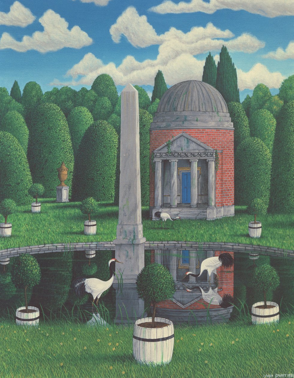 Templo, Chiswick House Gardens, 1989 (acrílico sobre linho) de Larry Smart
