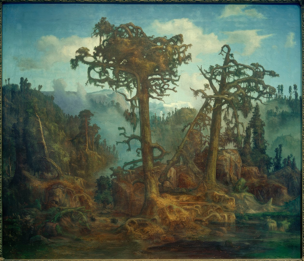 L.Hertervig, pinheiros velhos de Lars Hertervig