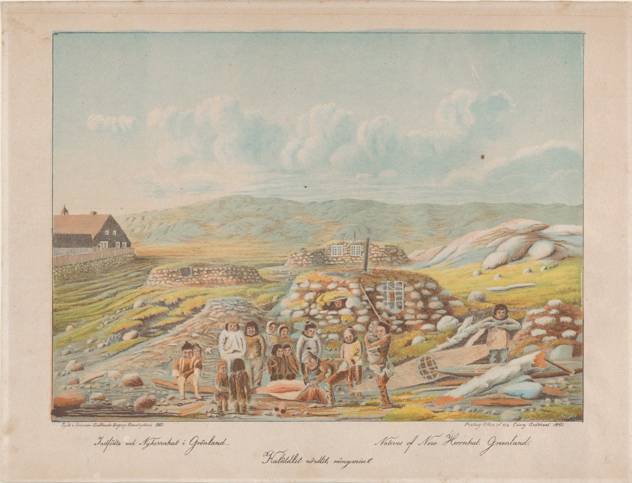 Nativos de New Herrnhut, Gronelândia, 1863. de Lars Møller