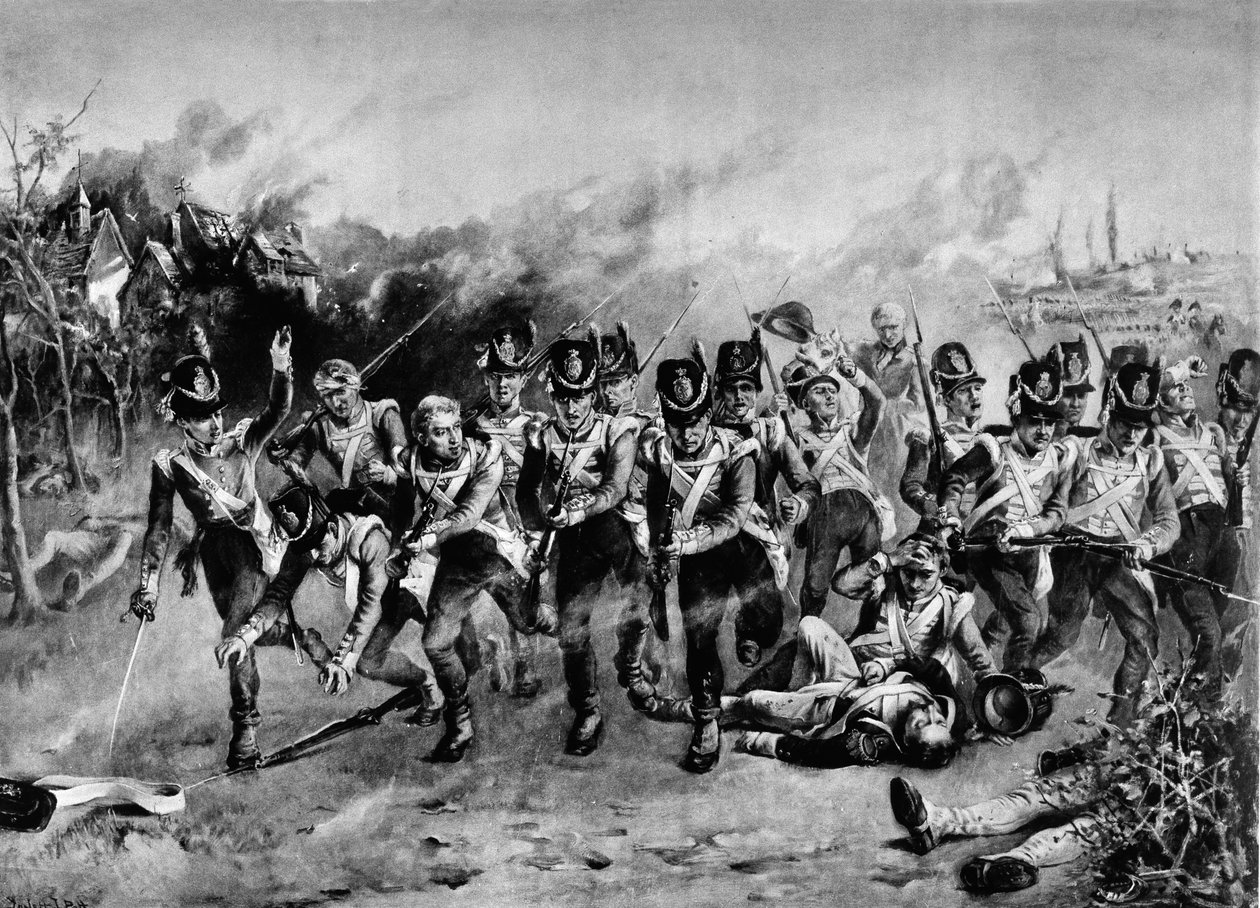 A Batalha de Waterloo (fotogravação) de Laslett John Pott