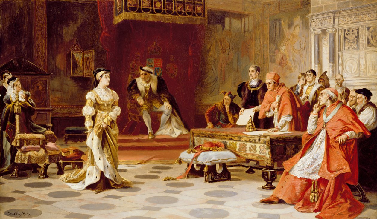 O Julgamento da Rainha Catarina, c.1880 de Laslett John Pott