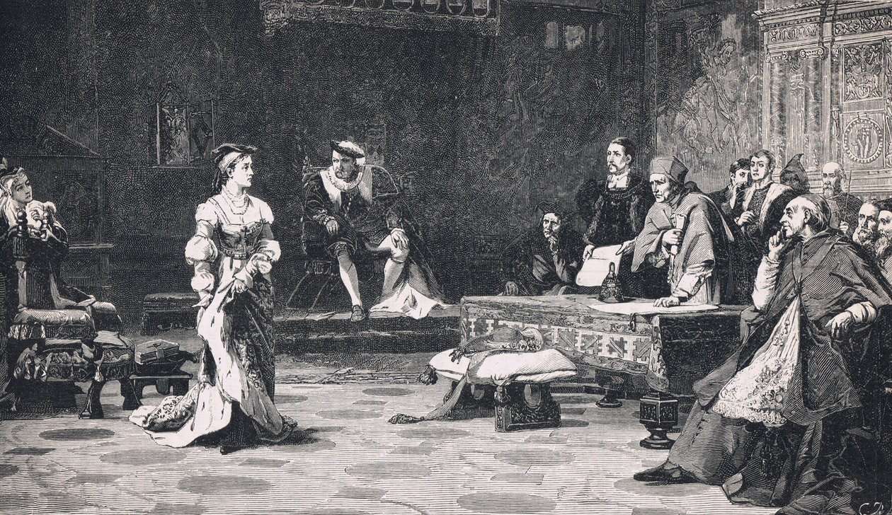 O julgamento da rainha Catarina 1528 de Laslett John Pott