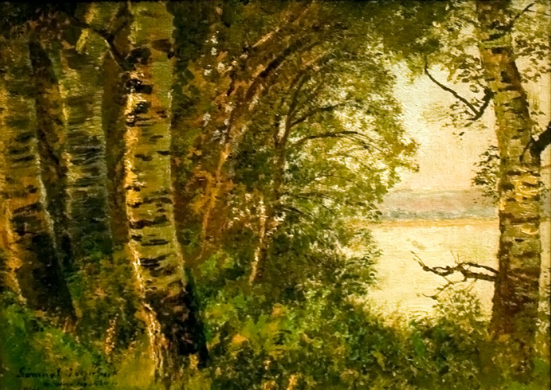 Toparti taj fakkalnInglês: Lakeside_View_with_Treesn de Laszlo Mednyanszky