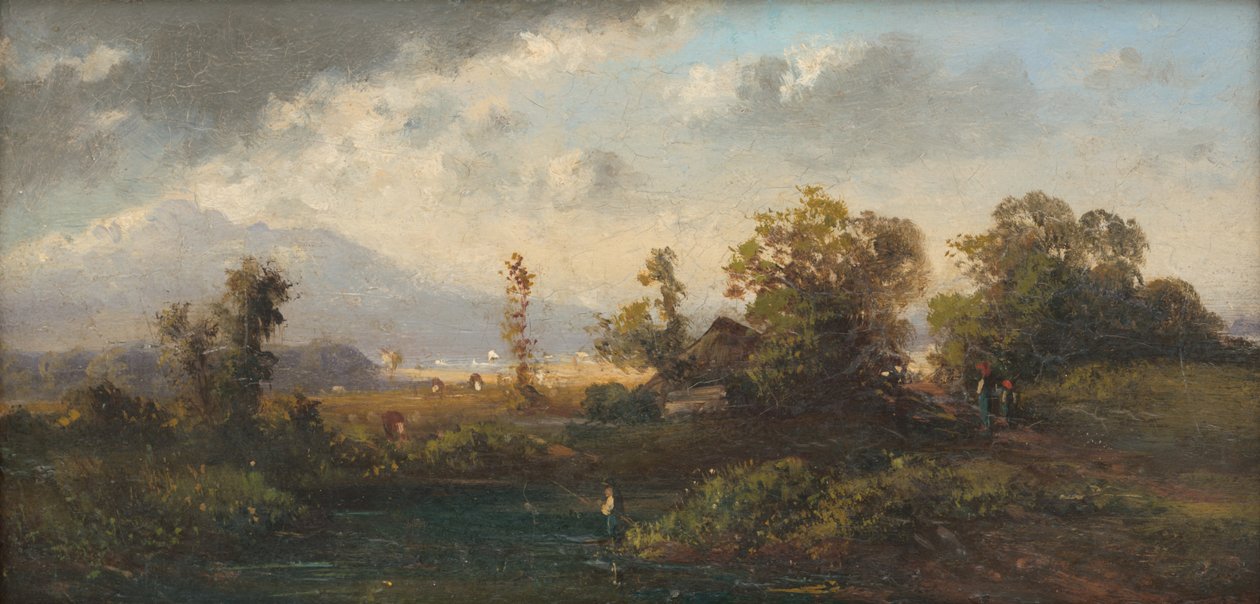 Paisagem com um pescador de Laszlo Mednyanszky