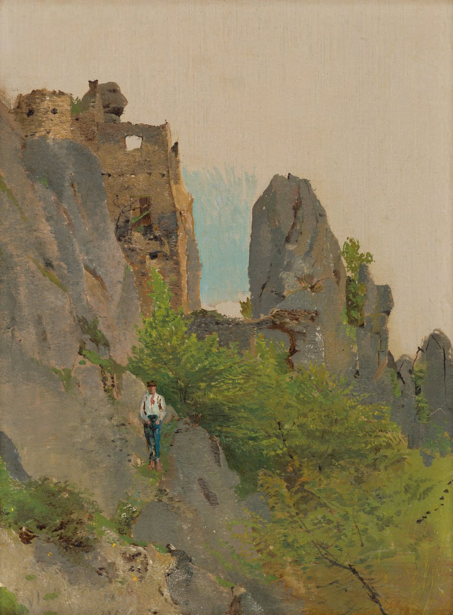 Vista das ruínas de Sú Ovské, 1875-85 de Laszlo Mednyanszky