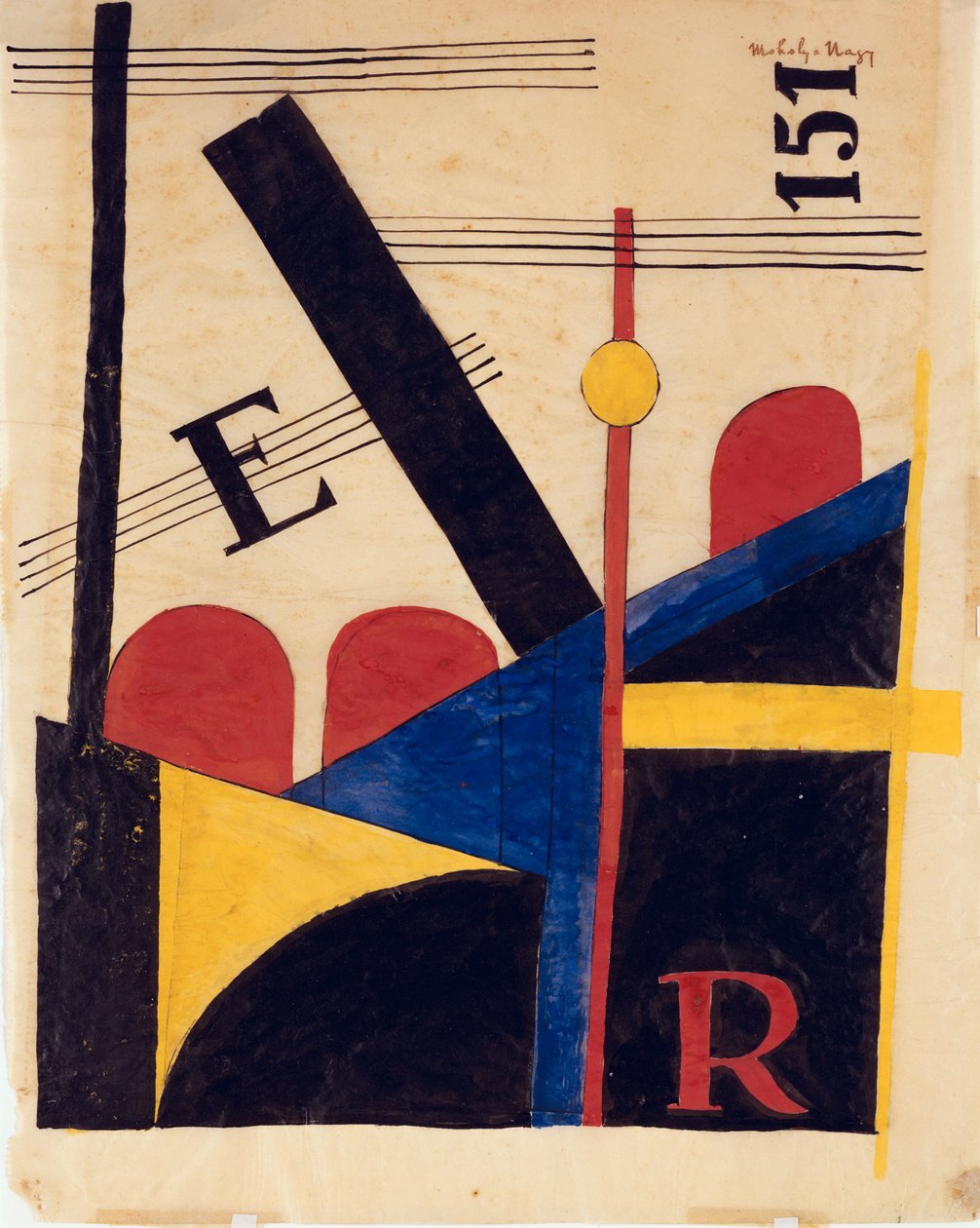 Esboço para o grande quadro ferroviário de Laszlo Moholy Nagy
