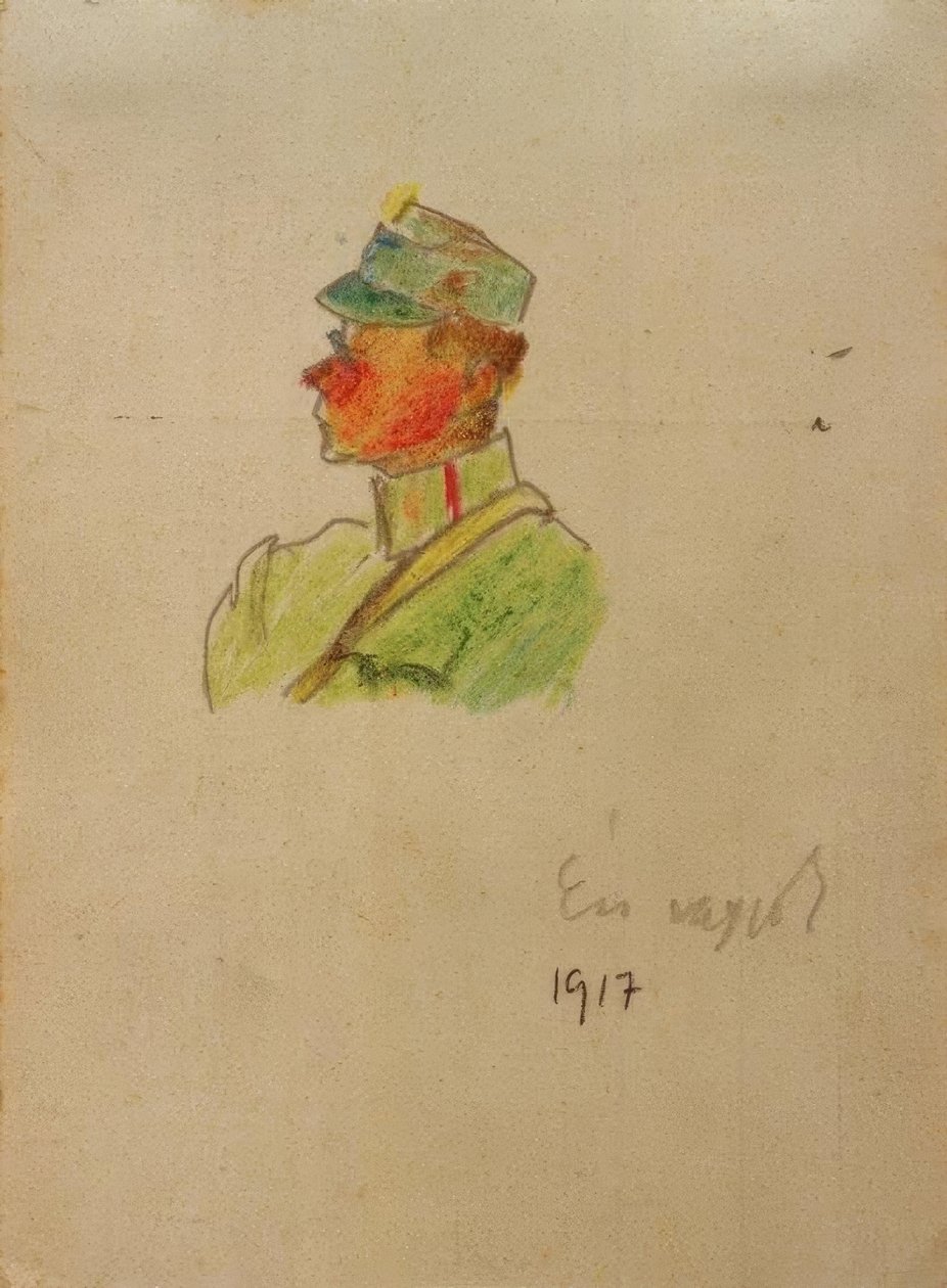 Sou eu (auto-retrato como oficial) de Laszlo Moholy Nagy