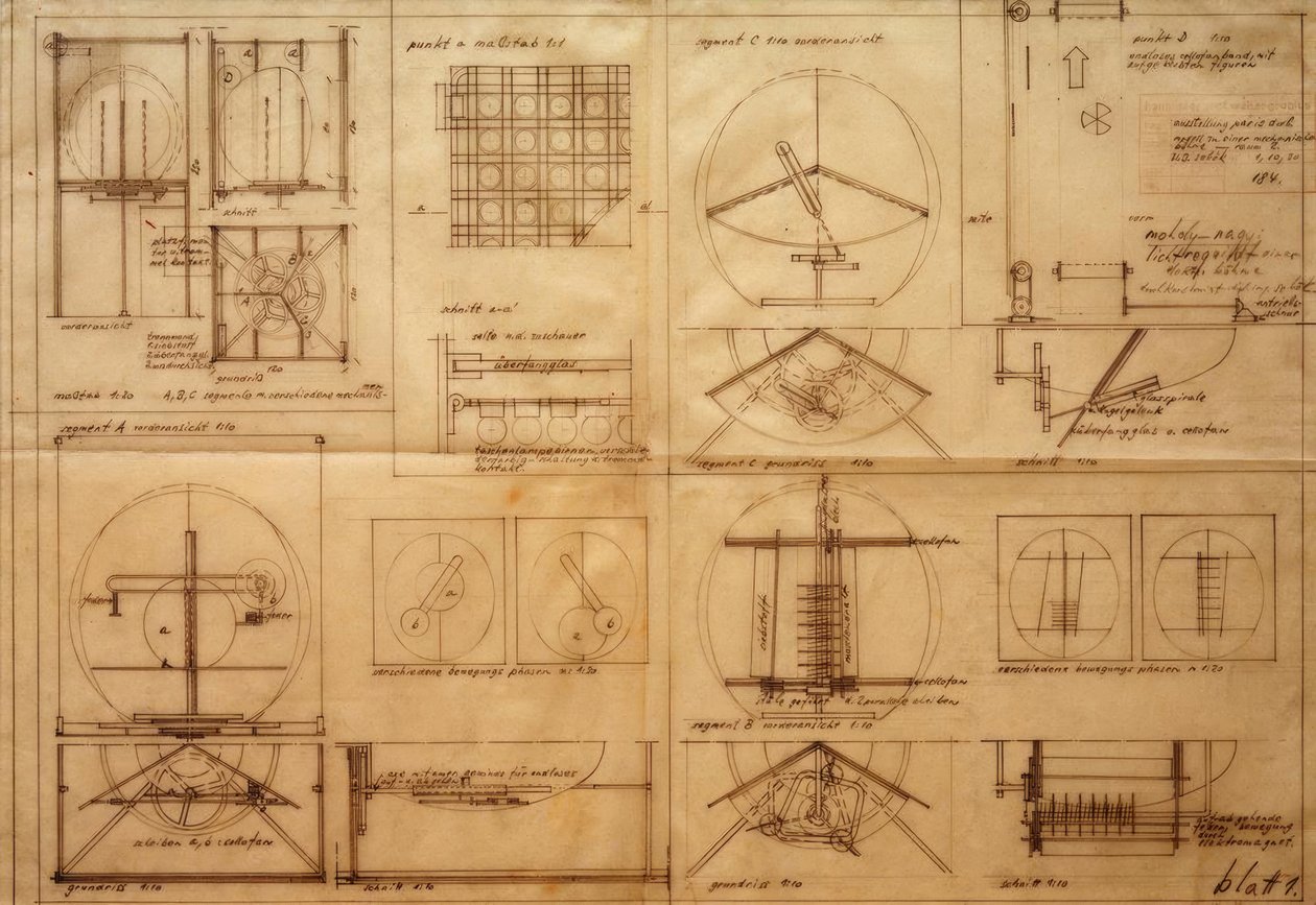 Suporte de luz de um palco elétrico de Laszlo Moholy Nagy