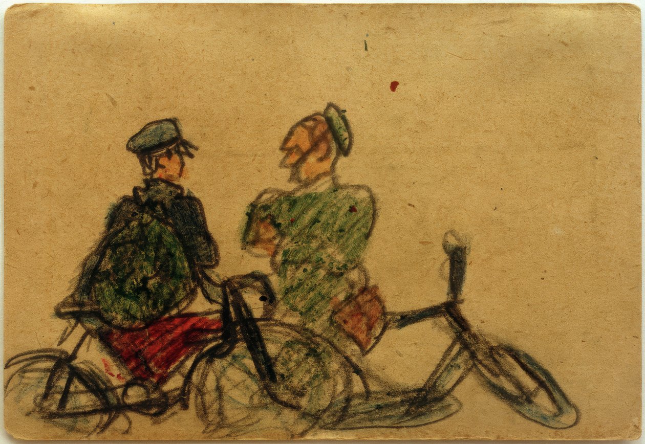 Sem título (ciclista em conversa) de Laszlo Moholy Nagy