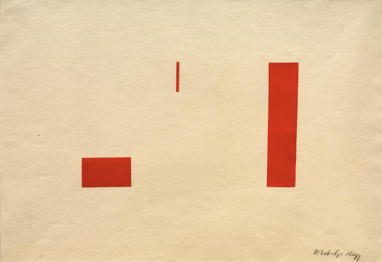 Sem título (colagem vermelha - imagem adesiva vermelha) de Laszlo Moholy Nagy