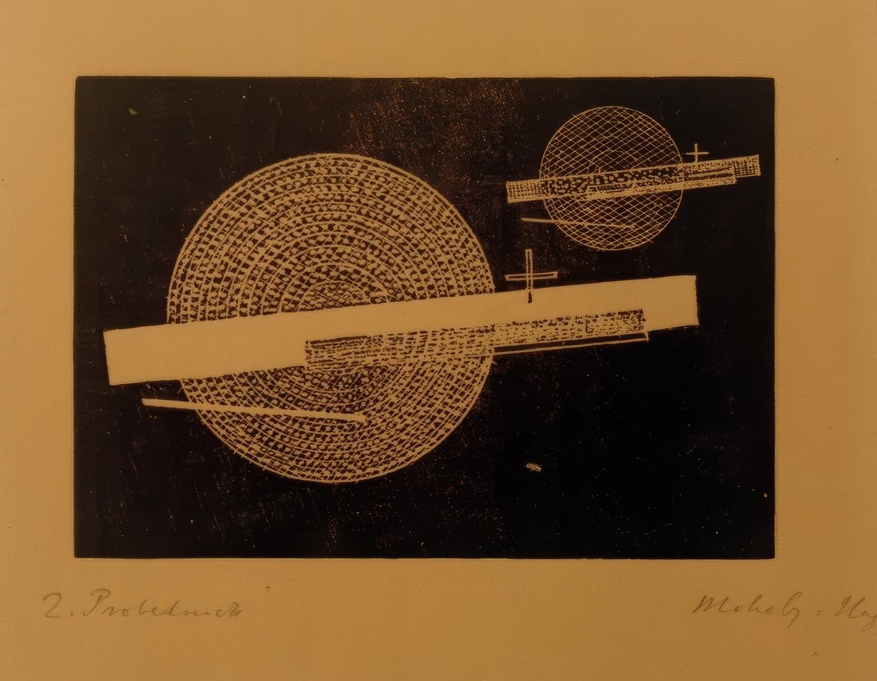 Sem título (Dois círculos com barras) de Laszlo Moholy Nagy