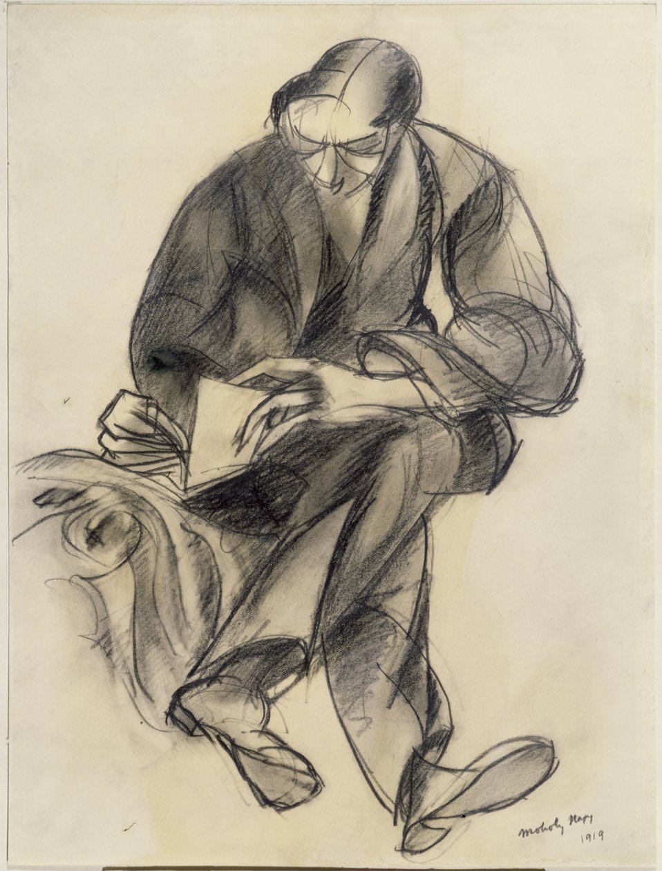 Leitura de figuras assentadas, 1919 de Laszlo Moholy Nagy