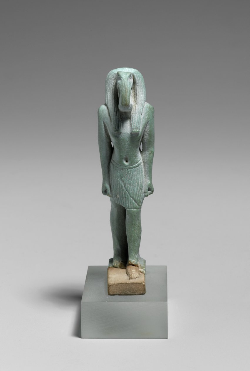 Figura do deus Thoth, 664-332 aC (faiança vidrada) de Late Period Egyptian