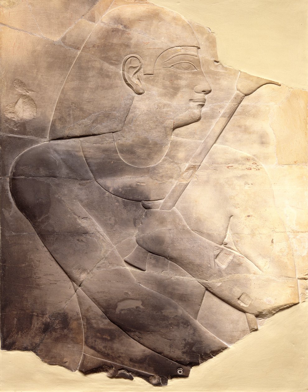Alívio de um Alto Oficial, possivelmente de Tebas, c.670-650 aC (calcário) de Late Period Egyptian