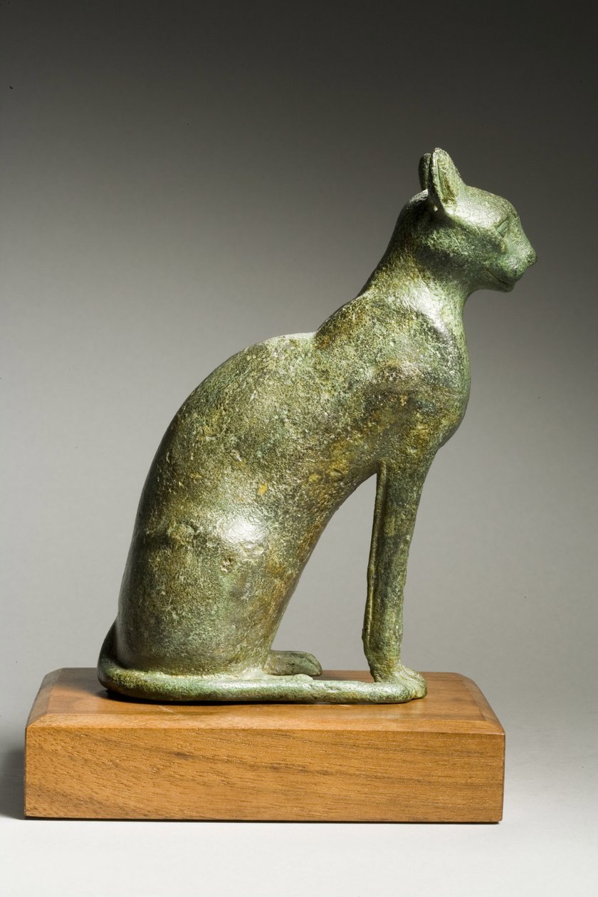 Gato, Período Dinástico Final, 664-332 a.C. (bronze) de Late Period Egyptian